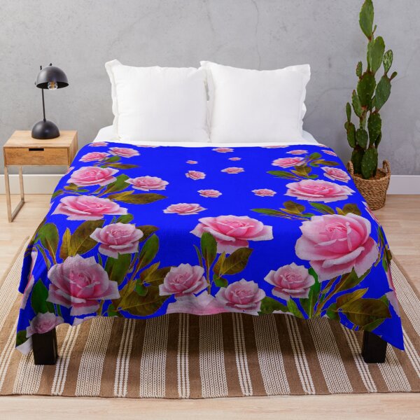 Artikelvorschau, ABSTRAKTES ROSA GARTENROSENMUSTER BLAU ART entworfen und verkauft von sharlesart.