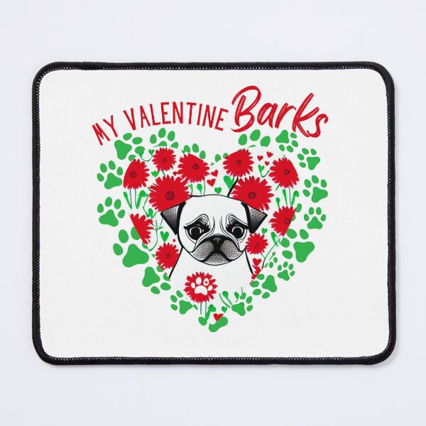 Item preview, My Valentine Barks Valentine's Day Paw and Puppy Dog Design in red for the Young and Patterned Heart and Love Collectors designed and sold by tranquilbeach.