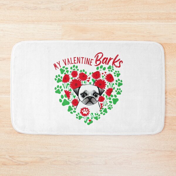 Item preview, My Valentine Barks Valentine's Day Paw and Puppy Dog Design in red for the Young and Patterned Heart and Love Collectors designed and sold by tranquilbeach.