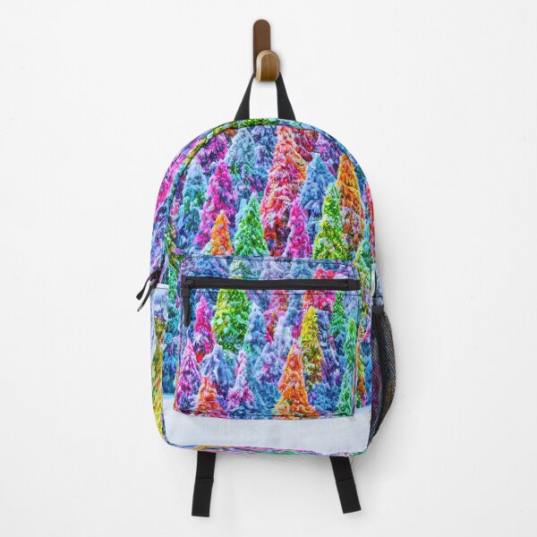 Item preview, multi coloured snow covered trees designed and sold by David-Howells.