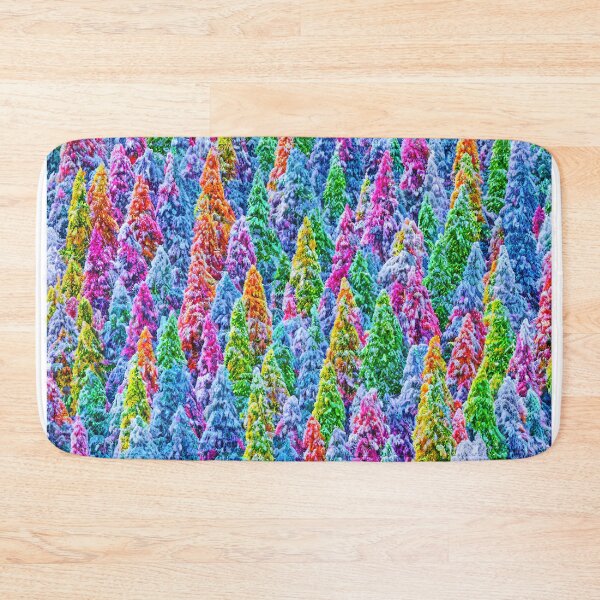 Item preview, multi coloured snow covered trees designed and sold by David-Howells.