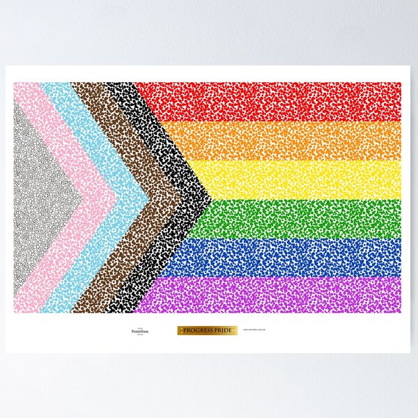 Progress Pride LGBT Pride Flag in Pointillism Poster