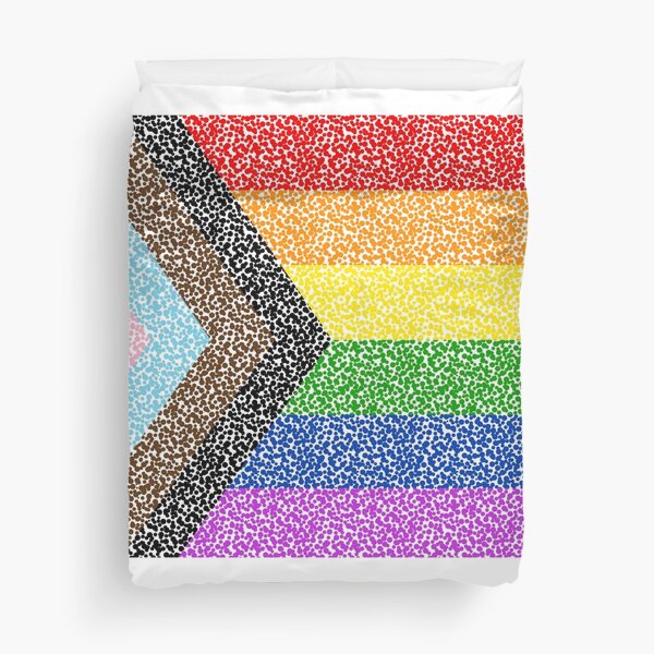 Progress Pride LGBT Pride Flag in Pointillism Duvet Cover