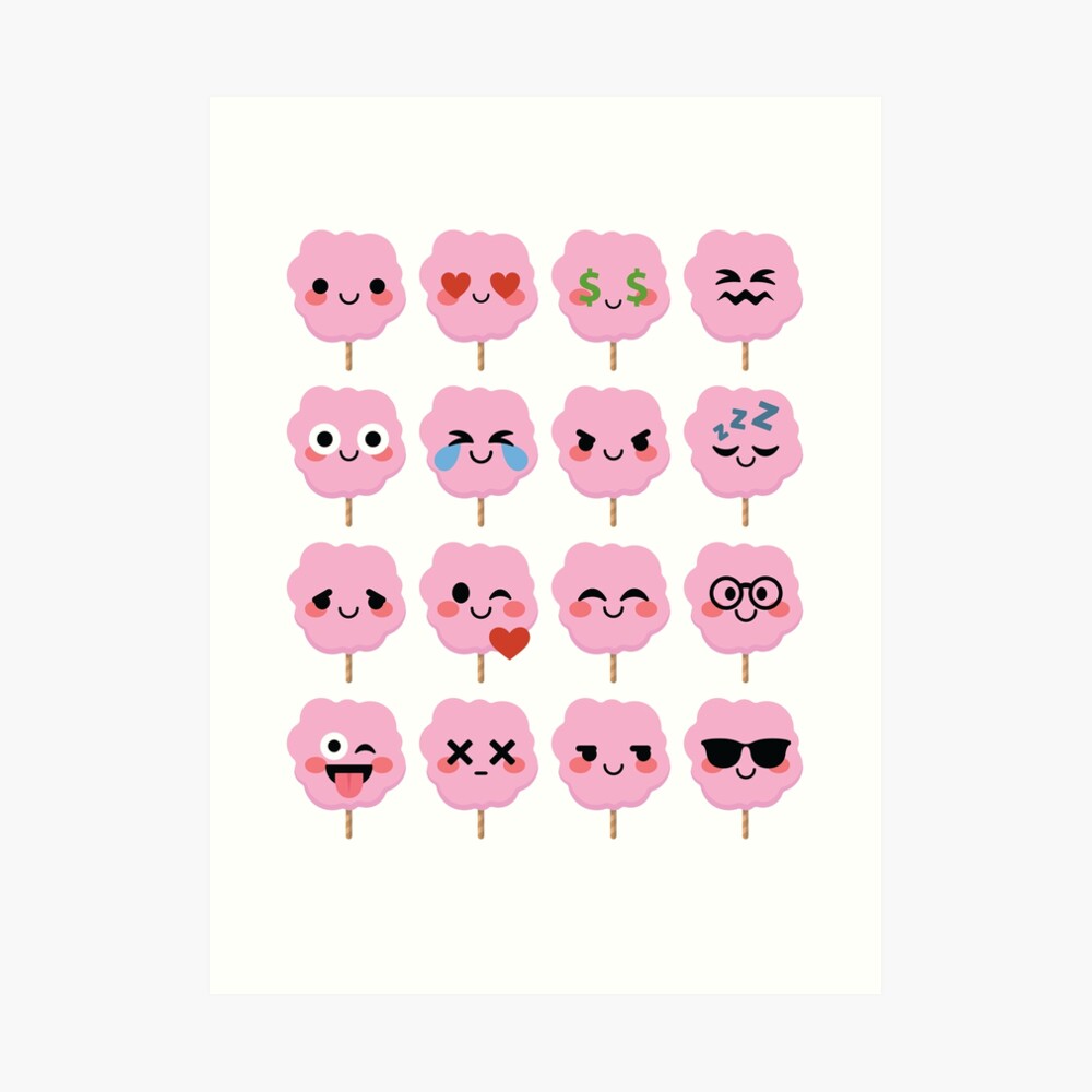 "Cotton Candy Emoji " Art Print by HippoEmo Redbubble