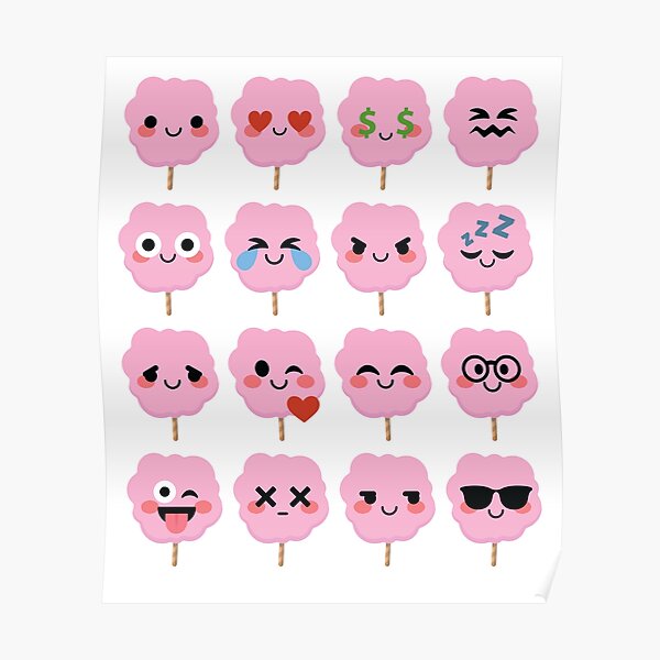 "Cotton Candy Emoji " Poster for Sale by HippoEmo Redbubble