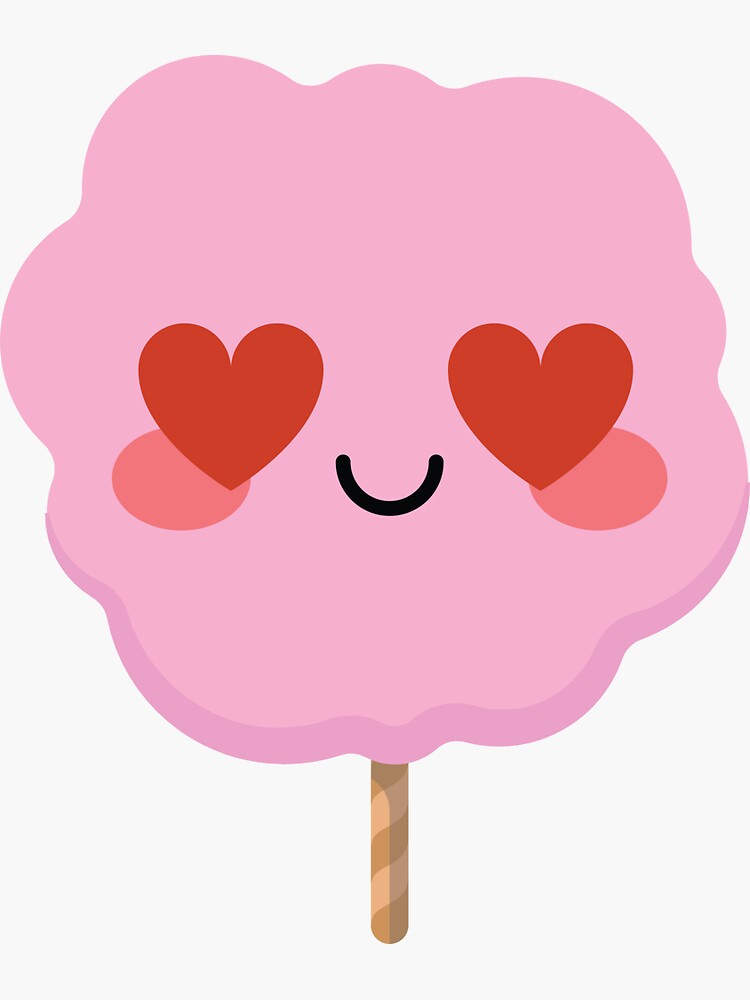 "Cotton Candy Emoji " Sticker by HippoEmo Redbubble