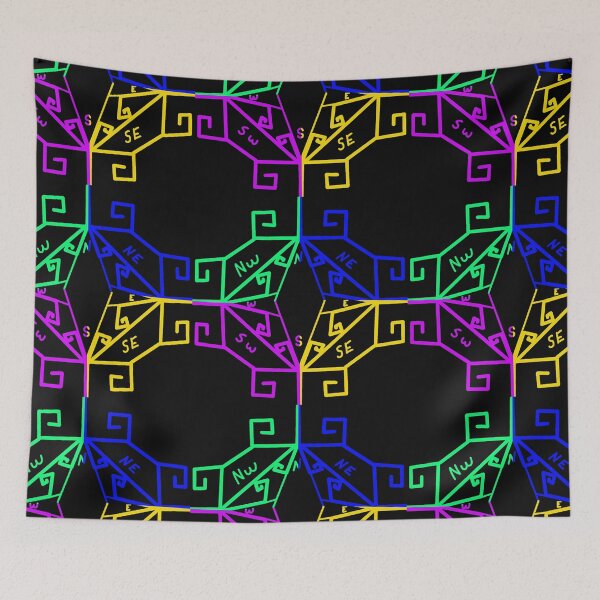 Item preview, Green Blue Yellow Pink Compass designed and sold by awsomepatterns.