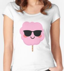 Cotton Candy Emoji Women's Fitted Scoop T-Shirt