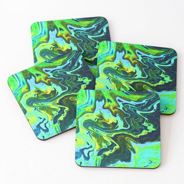 Item preview, Trippy Green Pour Painting designed and sold by ColorZoo.