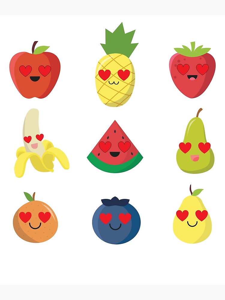 "Fruit Emoji " Poster by HippoEmo | Redbubble