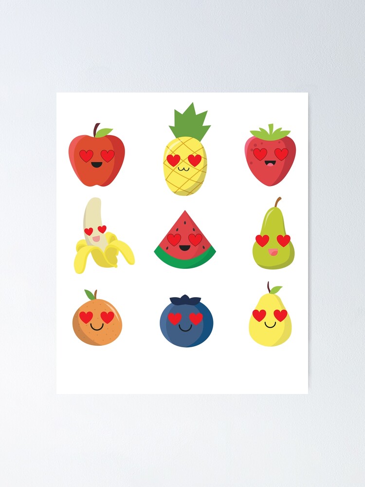 "Fruit Emoji " Poster for Sale by HippoEmo Redbubble