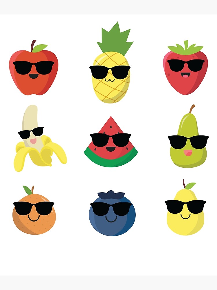 "Fruit Emoji " Art Print by HippoEmo Redbubble