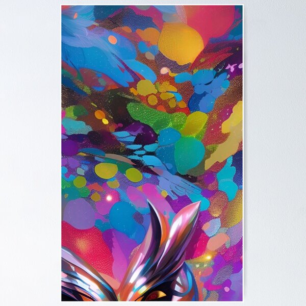 Item preview, Colorful Abstract Psychedelic Geometrical Splatter Paint Pattern Design designed and sold by bandjdesigns.