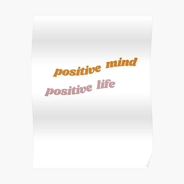 Póster Mente Positiva Vida Positiva frases positivas estilo aesthetic en tonos nude y colores