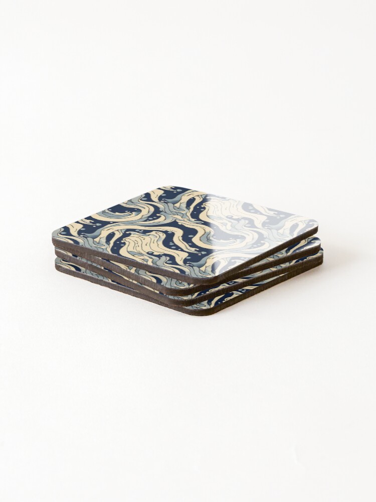 Thumbnail 4 of 5, Coasters (Set of 4), "Oceanic Abstract" Pattern Design designed and sold by Litheon.