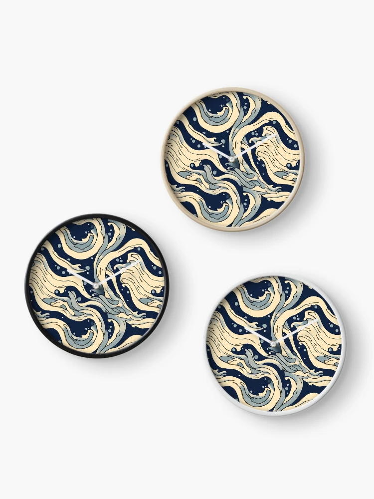 Thumbnail 3 of 4, Clock, "Oceanic Abstract" Pattern Design designed and sold by Litheon.