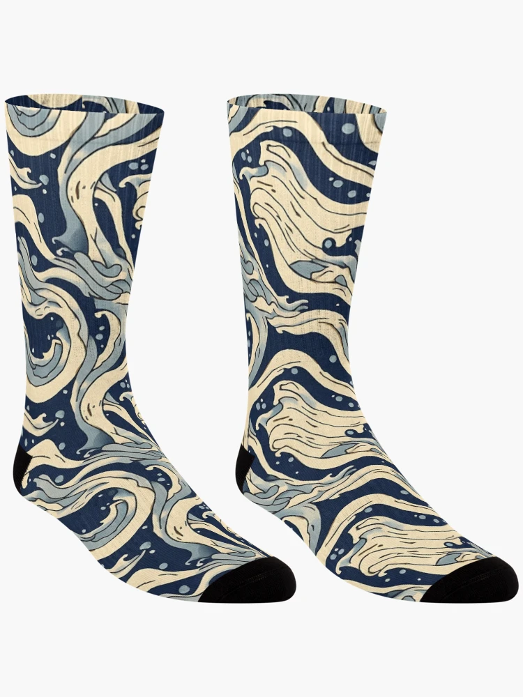 Thumbnail 3 of 5, Socks, "Oceanic Abstract" Pattern Design designed and sold by Litheon.