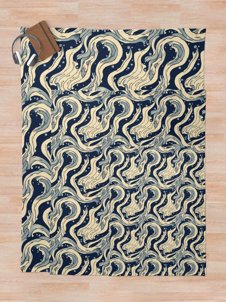 Thumbnail 5 of 6, Throw Blanket, "Oceanic Abstract" Pattern Design designed and sold by Litheon.