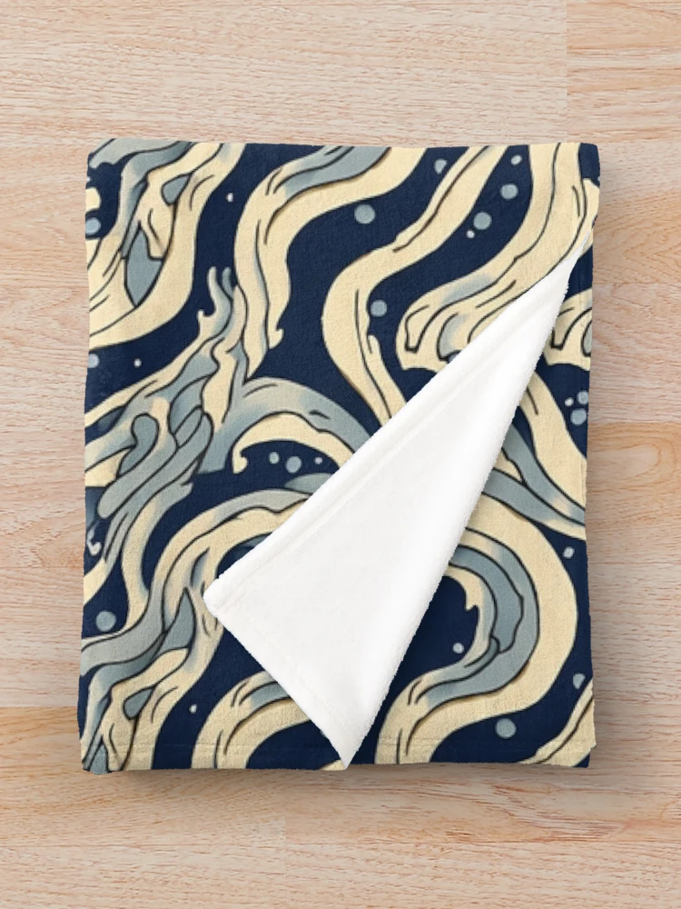 Thumbnail 3 of 6, Throw Blanket, "Oceanic Abstract" Pattern Design designed and sold by Litheon.