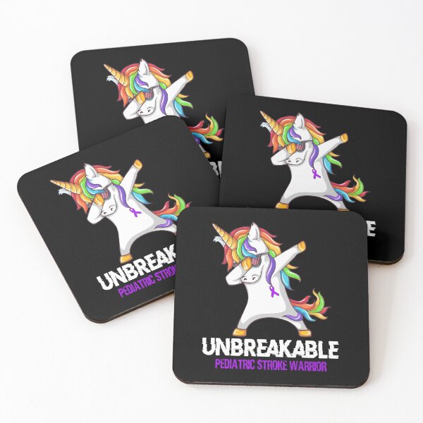 Item preview, Pediatric Stroke Awareness - Unicorn Pediatric Stroke Warrior Ribbon UNBREAKABLE designed and sold by Fernandezf.