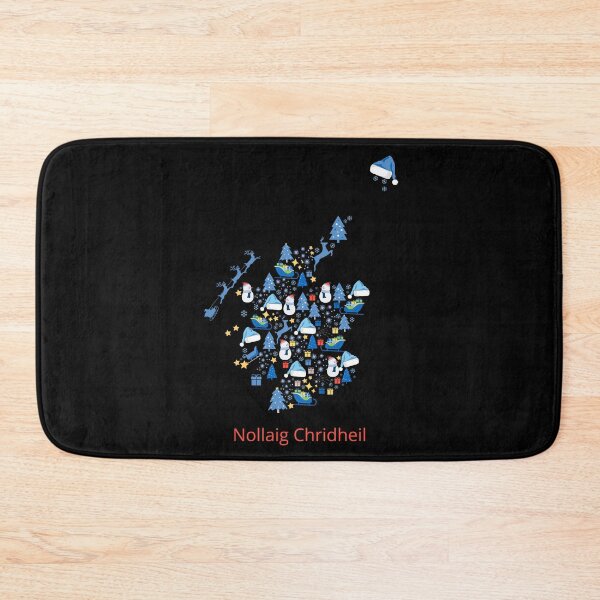 Item preview, Nollaig Chridheil - Merry Christmas - shape of Scotland, in Gaidhlig designed and sold by Indy2tees.