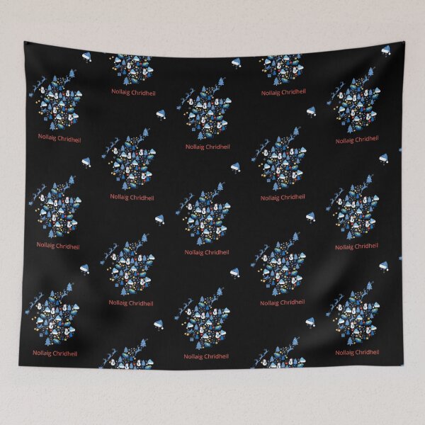 Item preview, Nollaig Chridheil - Merry Christmas - shape of Scotland, in Gaidhlig designed and sold by Indy2tees.