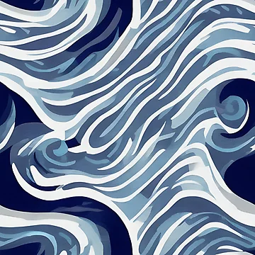 Artwork thumbnail, Abstract Blue Wave Pattern Design by Litheon