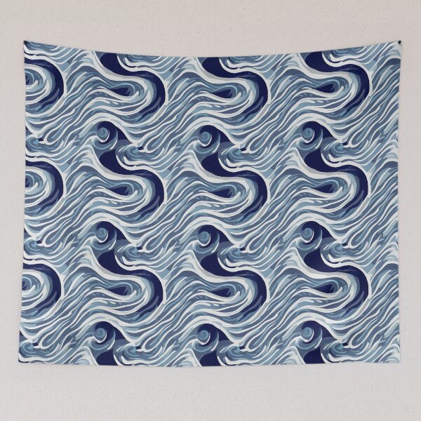 Item preview, Abstract Blue Wave Pattern Design  designed and sold by Litheon.