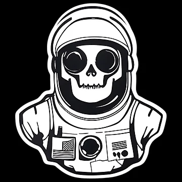 Artwork thumbnail, Cosmic Skeleton: Exploring the Final Frontier Sticker Design by Litheon