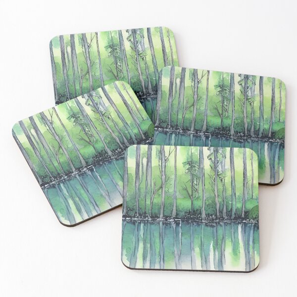 Artikelvorschau, Ursprüngliche Aquarell-Kunst der Wald-Reflexion entworfen und verkauft von viewgraphics.