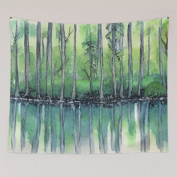 Item preview, Forest Reflection Original Watercolor Art designed and sold by viewgraphics.
