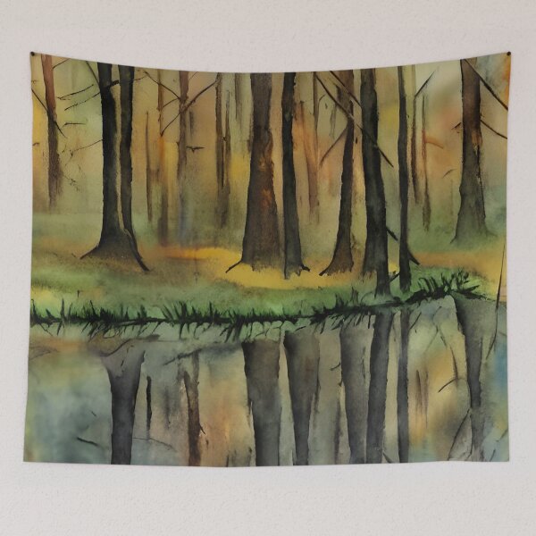 Item preview, Forest Reflection Original Watercolor Art designed and sold by viewgraphics.