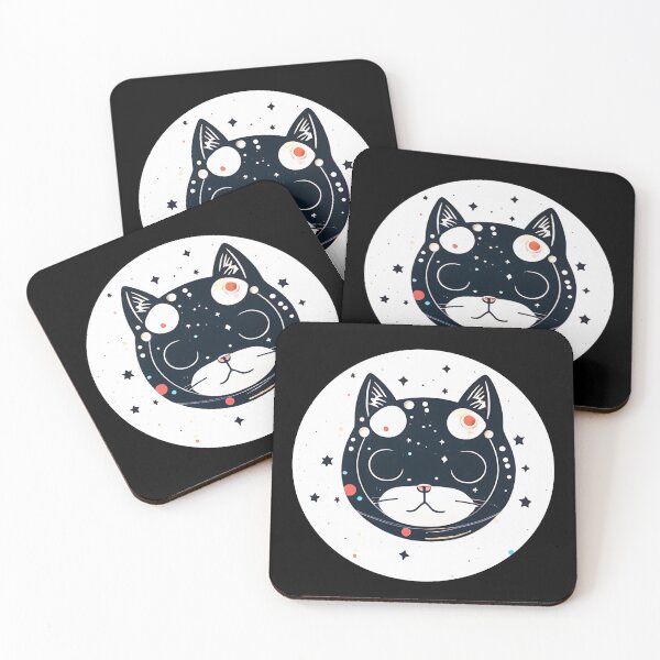 Item preview, "Dreaming Cat with Starry Head" Sticker design  designed and sold by Litheon.