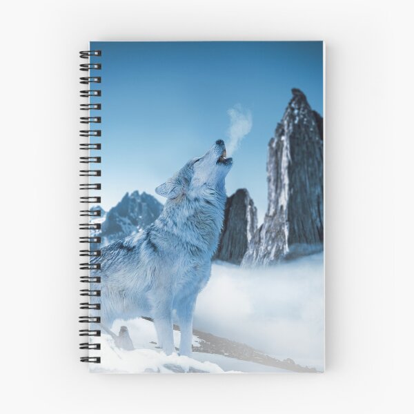Item preview, Lobo aullando en una montaña nevada en invierno designed and sold by AnimalArtstyle.