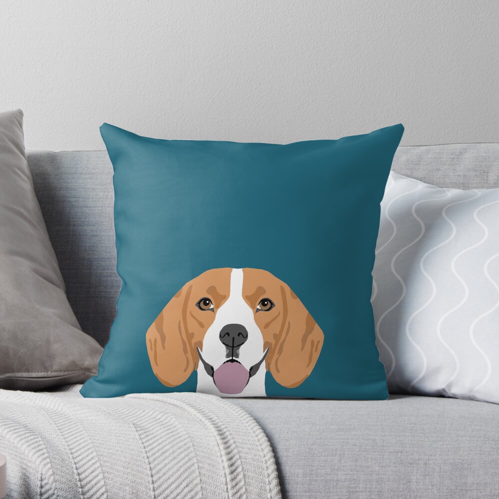 Lennon - Beagle gifts for pet owners and dog person with a beagle Throw Pillow