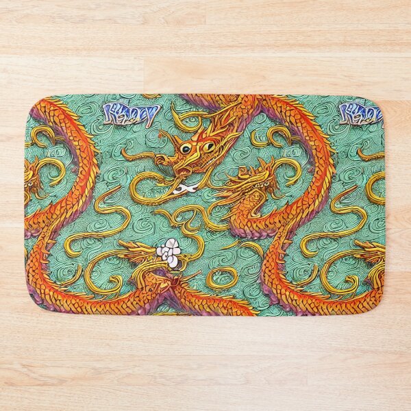 Item preview, Orange Happy Dragon Swimming - Seamless Pattern designed and sold by Chubuter.