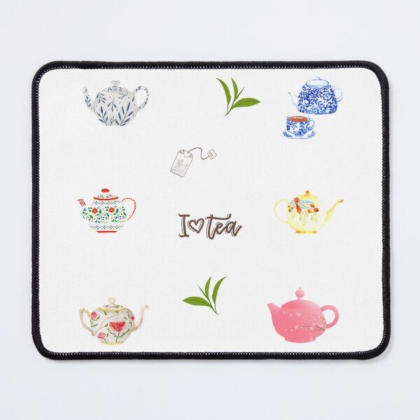 Item preview, Tea Lover Teapots and Green Tea Leaves designed and sold by silviaol.