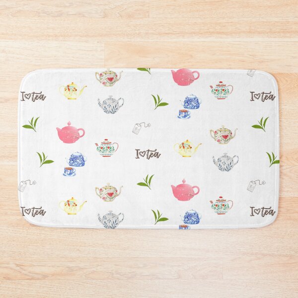 Item preview, Tea Lover Teapots and Green Tea Leaves designed and sold by silviaol.
