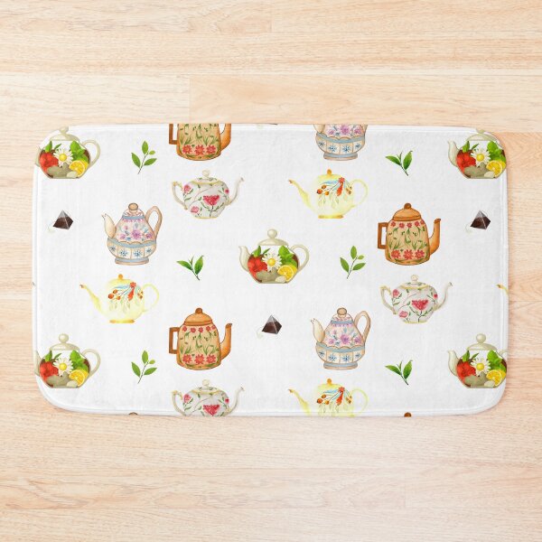 Item preview, Flower Teapots and Green Tea Leaves designed and sold by silviaol.