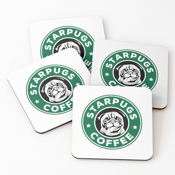 Item preview, Funny - Starpugs Coffee Pug print - White designed and sold by INSOMNIAC101.