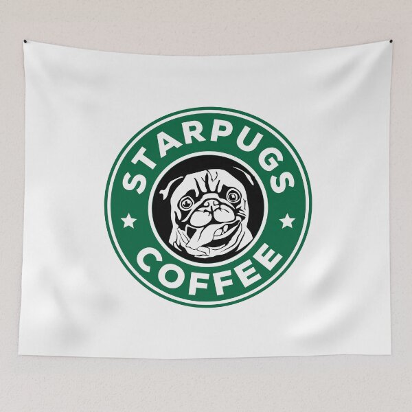 Item preview, Funny - Starpugs Coffee Pug print - White designed and sold by INSOMNIAC101.
