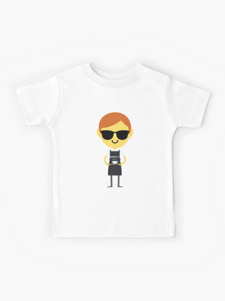 Kid Boy Stripe Emoji Embroidered Short-sleeve Tee
