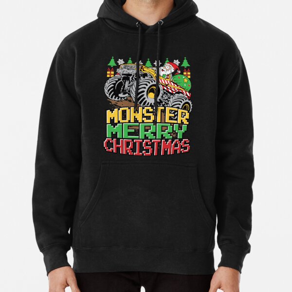 Santa Claus Monster Truck Christmas Pullover Hoodie