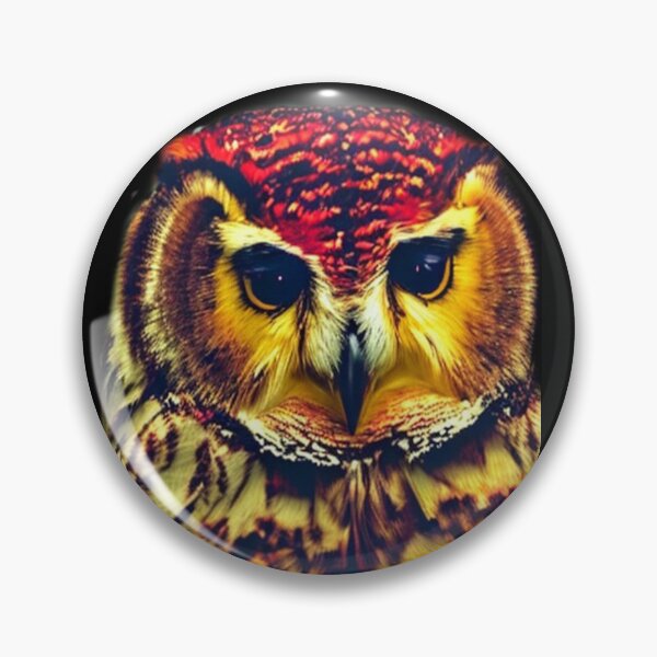 Item preview, Red and Gold Owl, fantasy artwork designed and sold by LoneAngel.