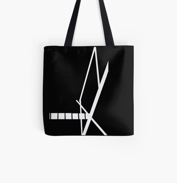 Signal white and black All Over Print Tote Bag