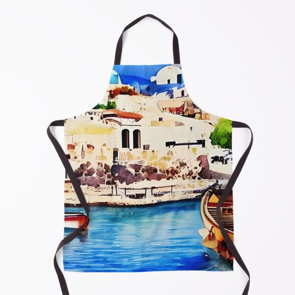 Item preview, Greece Art, Greece Watercolor, City Landscape Art designed and sold by viewgraphics.