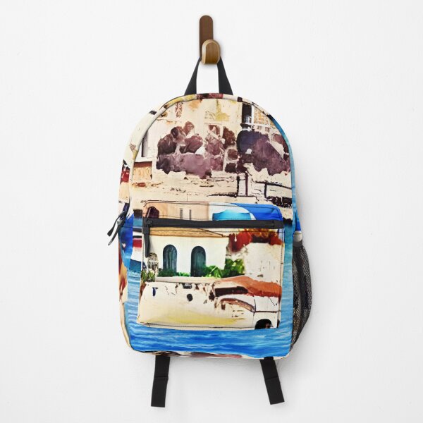 Item preview, Greece Art, Greece Watercolor, City Landscape Art designed and sold by viewgraphics.