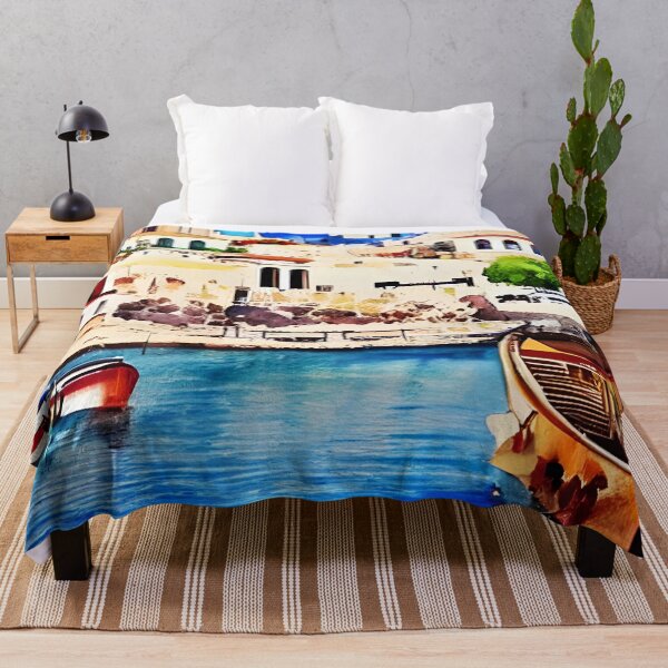 Item preview, Greece Art, Greece Watercolor, City Landscape Art designed and sold by viewgraphics.