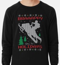 Snowmobile Ugly Christmas Lightweight Sweatshirt