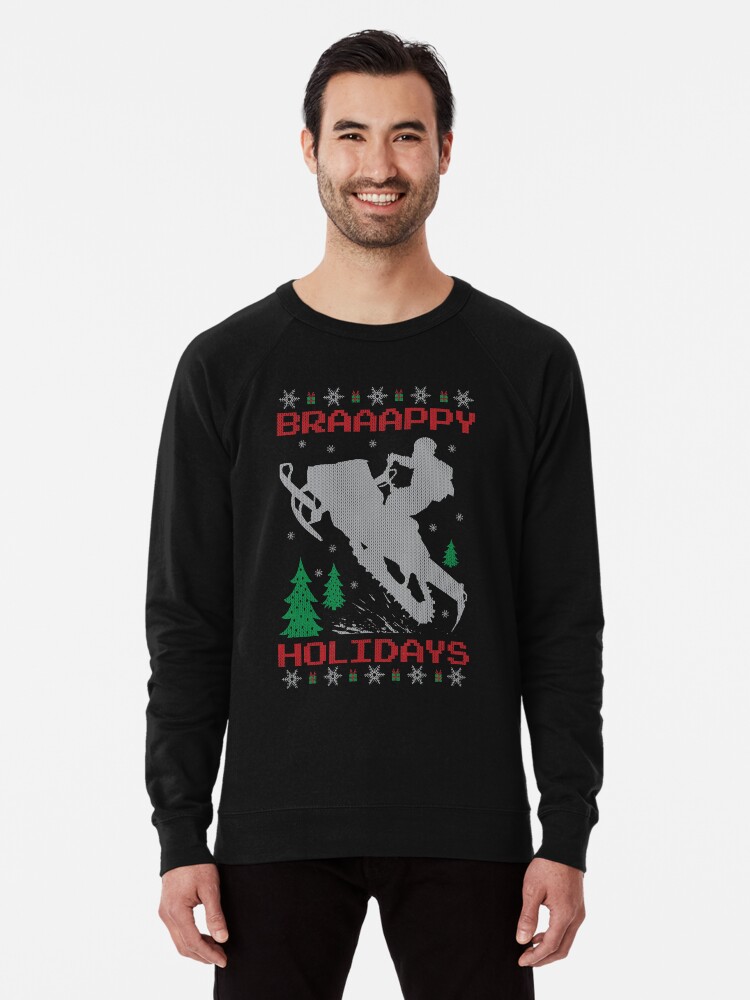 Snowmobile ugly christmas sweater store